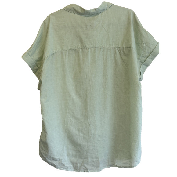 Lola River Jeremy Green Fig Women’s Blouse Size XL Short Sleeve 100% Cotton NWT - Picture 5 of 7